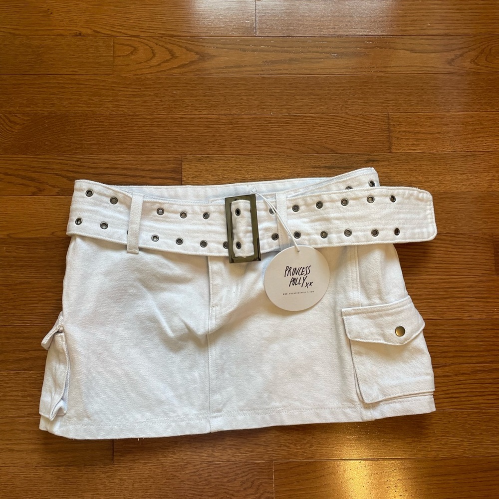princess polly white cargo skirt